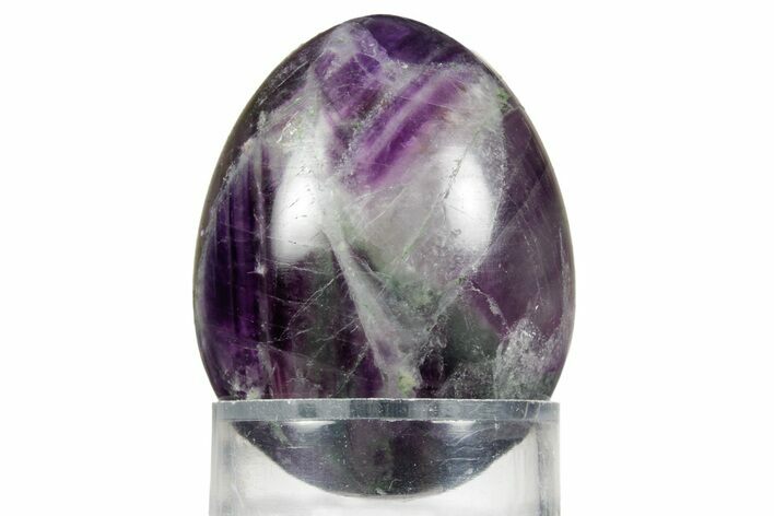 Polished Purple and Green Fluorite Egg - Fluorescent! #362764
